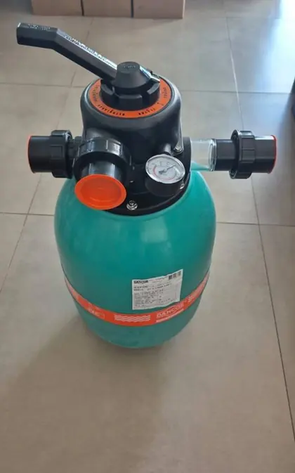 Filtro de areia Dancor verde com cabeçote e manômetro